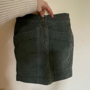 Green jean skirt